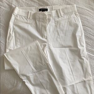 White cotton crop pants